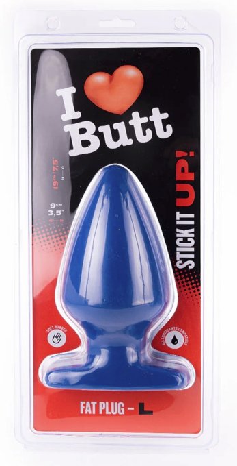 Plug Fat L I Love Butt 15.5 x 9 cm Bleu