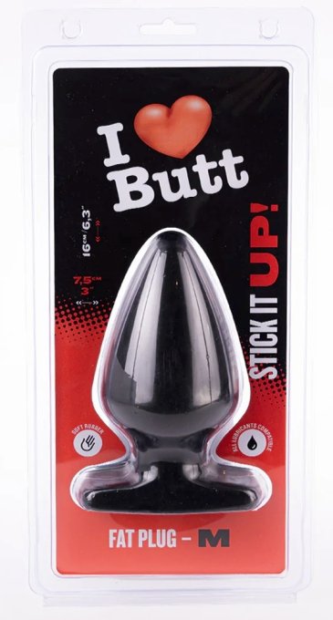 Plug Fat M I Love Butt 14 x 7.5 cm Noir