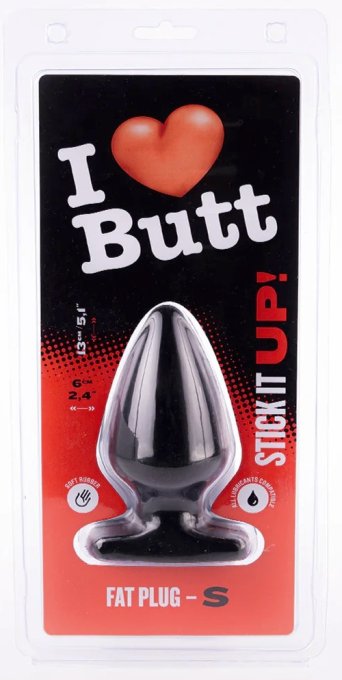 Plug Fat S I Love Butt 11 x 6 cm Noir