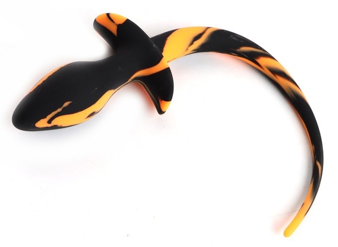 Plug Queue de chien Dog Tail 7.5 x 3.1cm Noir-Orange