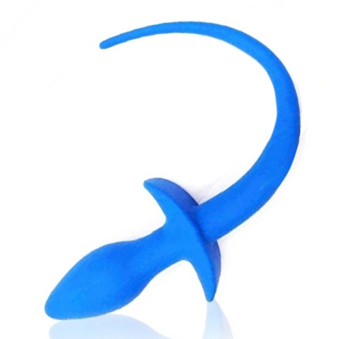 Plug Queue de chien silicone 7.5 x 3.1cm Bleu