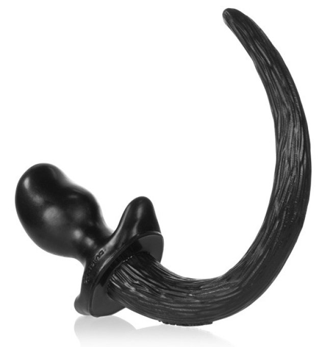 Plug Queue Puppy Tail Pug 8 x 4.4cm Noir