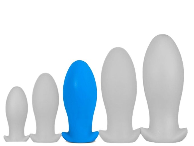 Plug silicone Saurus Egg L 14 x 6.3cm Bleu