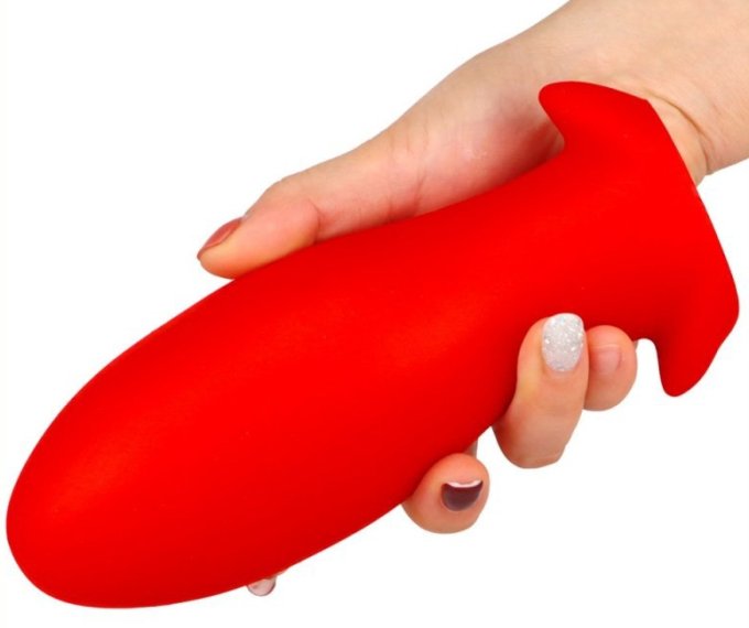 Plug silicone Saurus Egg L 14 x 6.3cm Rouge