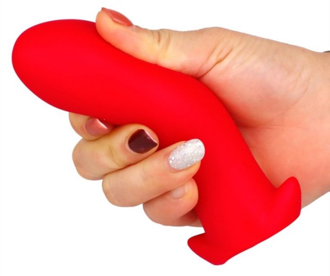 Plug silicone Saurus Egg L 14 x 6.3cm Rouge