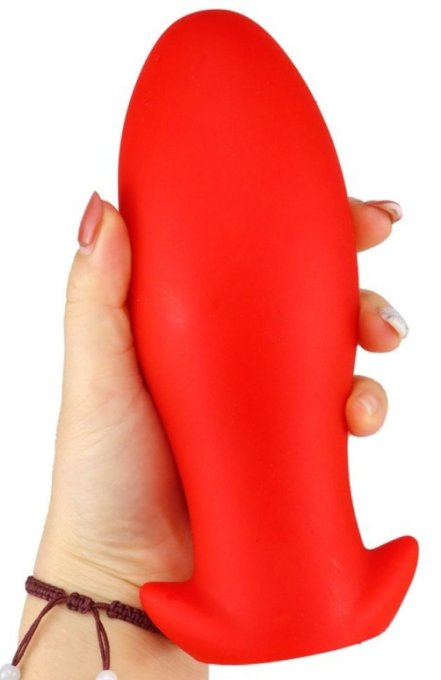 Plug silicone Saurus Egg L 14 x 6.3cm Rouge