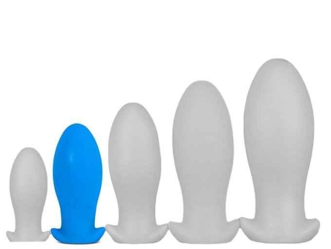 Plug silicone Saurus Egg M 12 x 5.3cm Bleu