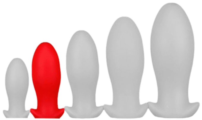 Plug Silicone Saurus Egg M 12 x 5.3cm Rouge