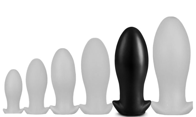 Plug Silicone Saurus Egg XXL 18.5 x 8.3cm Noir