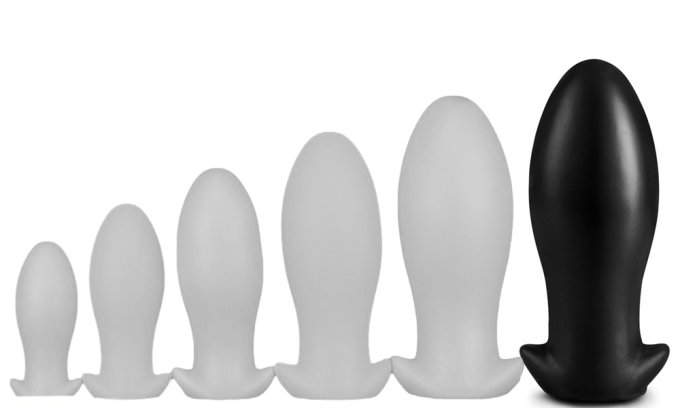 Plug silicone Saurus Egg XXXL 19 x 9.3cm Noir