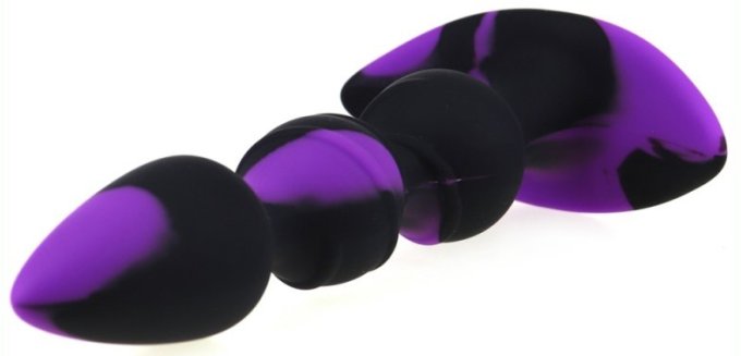 Plug silicone Three Pal 15 x 3.2cm Noir-Violet