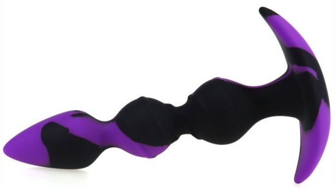 Plug silicone Three Pal 15 x 3.2cm Noir-Violet