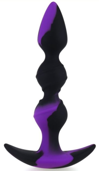 Plug silicone Three Pal 15 x 3.2cm Noir-Violet