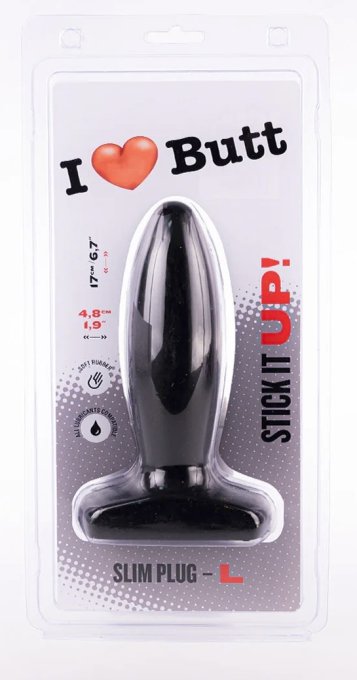 Plug Slim L I Love Butt 14 x 4.8 cm Noir