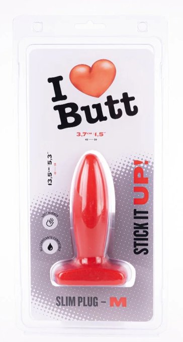 Plug Slim M I Love Butt 11 x 3.7 cm Rouge