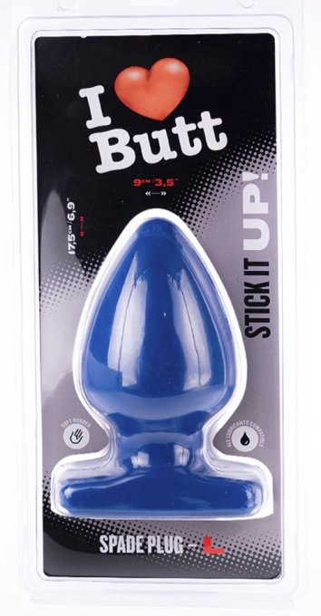 Plug Spade L I Love Butt 15 x 9 cm Bleu