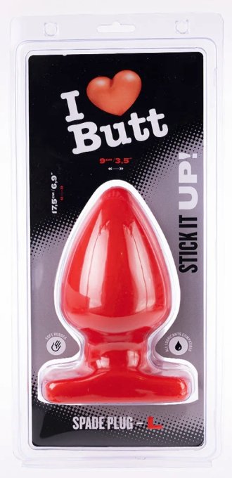 Plug Spade L I Love Butt 15 x 9 cm Rouge