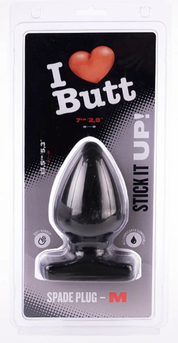 Plug Spade M I Love Butt 11 x 6.7 cm Noir