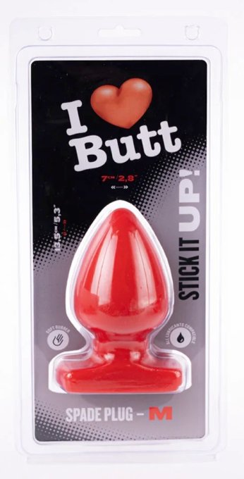 Plug Spade M I Love Butt 11 x 6.7 cm Rouge