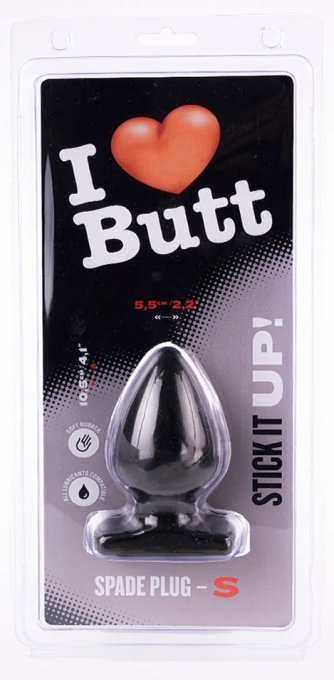 Plug Spade S I Love Butt 9 x 5.3 cm Noir