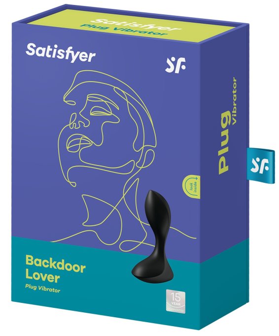 Plug vibrant Backdoor Lover Satisfyer 8 x 3cm Noir