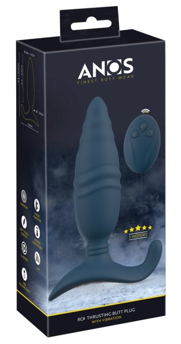 Plug vibrant Butt Thrust 14.5 x 4cm Bleu