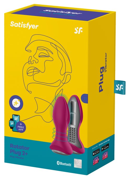 Plug vibrant connecté Rotator Plug Satisfyer 10 x 4cm Fuchsia