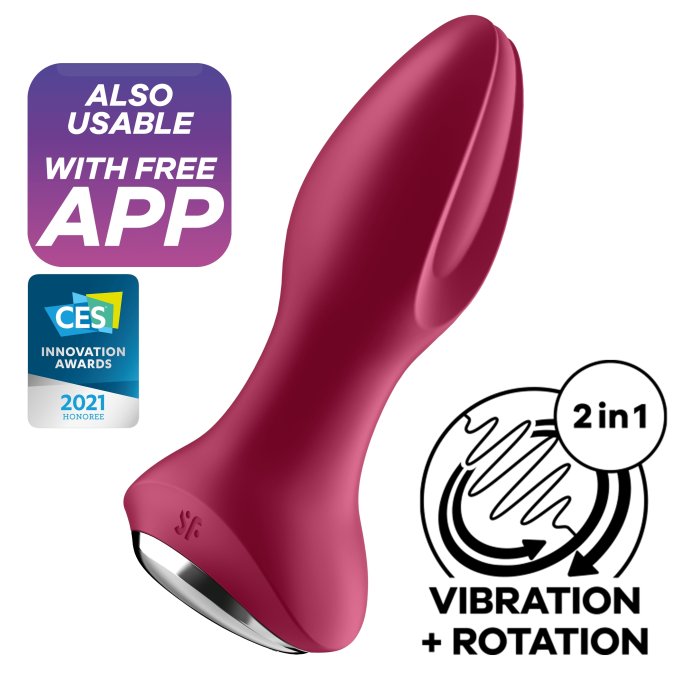 Plug vibrant connecté Rotator Plug Satisfyer 10 x 4cm Fuchsia