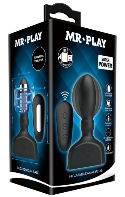 Plug vibrant gonflable Inflat Control Mr Play 9 x 3.3cm