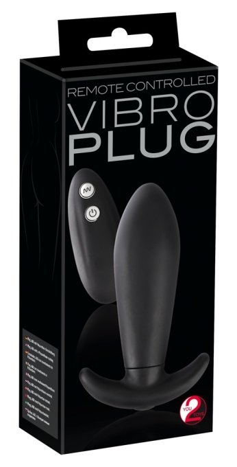 Plug vibrant Vibro 10 x 3.8cm Noir