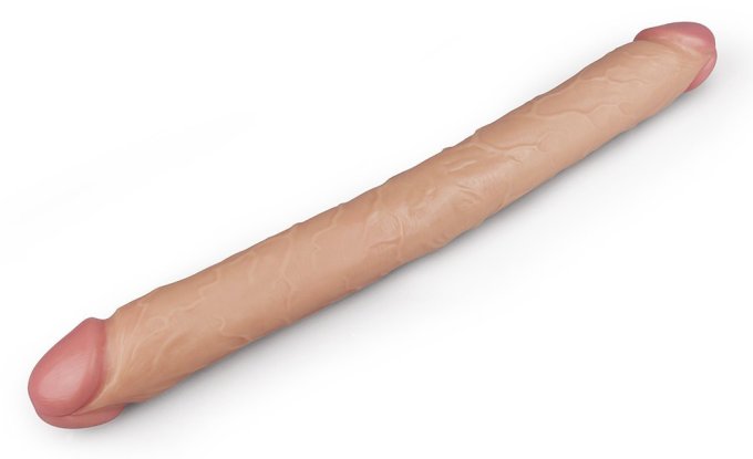 Double Dildo Realistic Slim 44 x 4.5cm