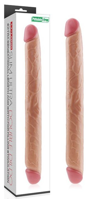 Double Dildo Realistic Slim 44 x 4.5cm