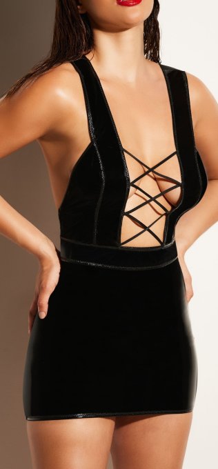 Robe courte Entanglement Noire