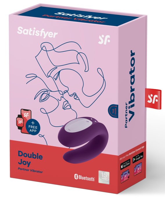 Stimulateur connecté Double Joy Satisfyer Mauve