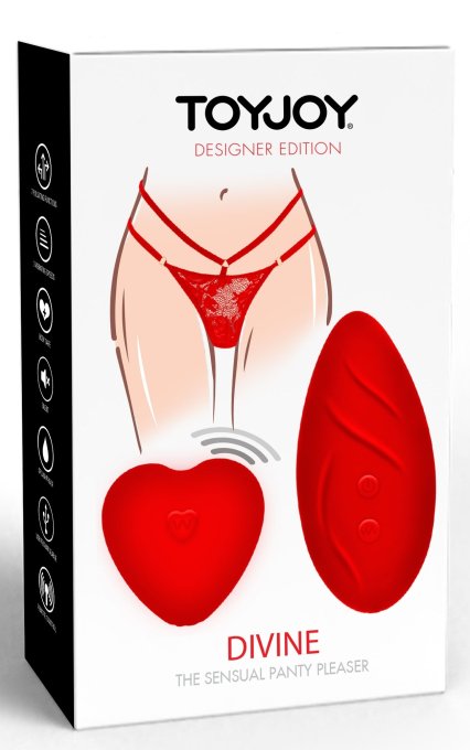 Stimulateur de clitoris avec culotte dentelle Divine Panty Rouge