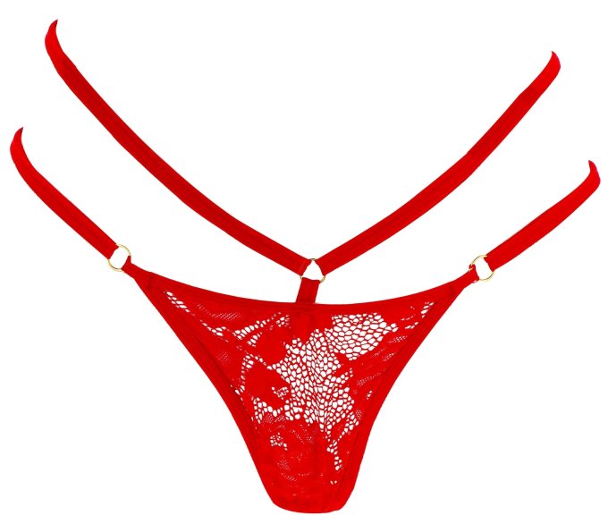 Stimulateur de clitoris avec culotte dentelle Divine Panty Rouge