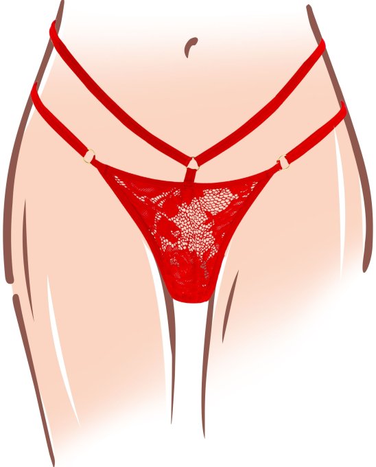 Stimulateur de clitoris avec culotte dentelle Divine Panty Rouge