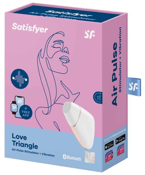 Stimulateur de clitoris connecté Love Triangle Satisfyer Blanc