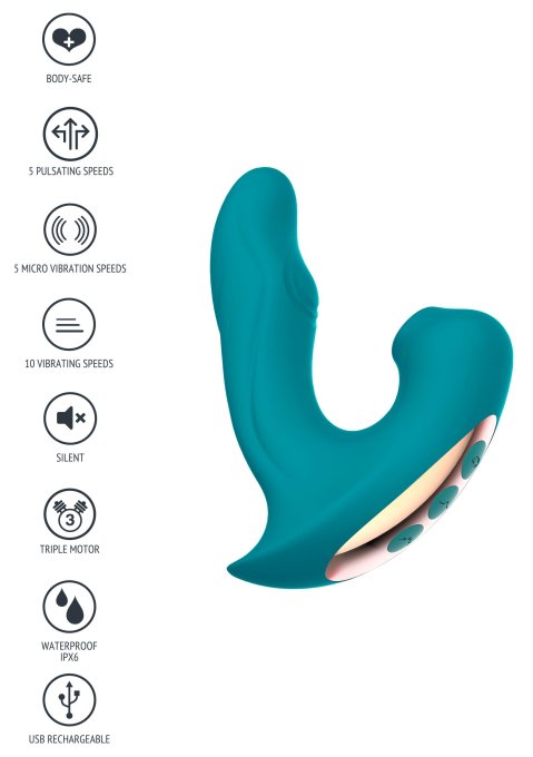 Stimulateur de clitoris et point G Eternal 15cm Turquoise