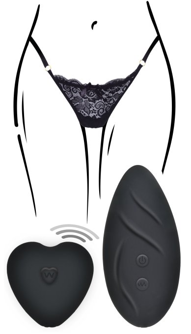 Stimulateur de clitoris télécommandé Panty Angel Noir