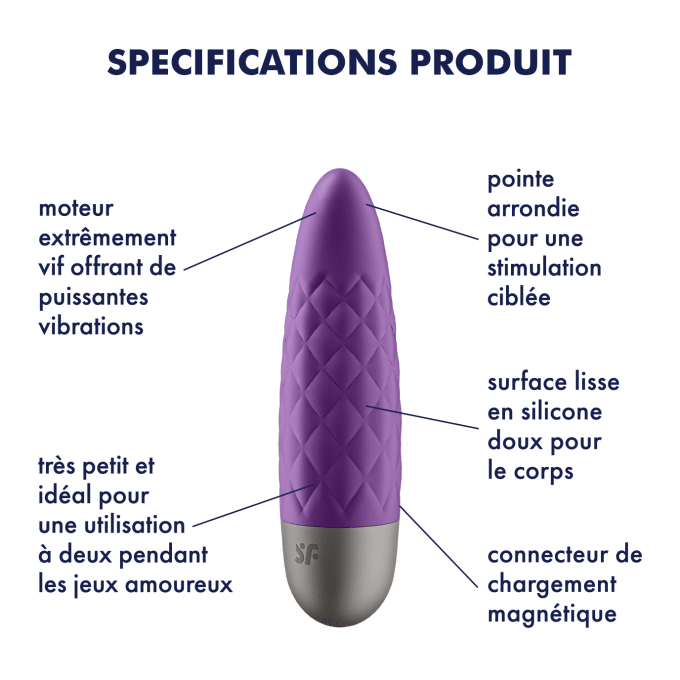 Stimulateur de clitoris Ultra Power Bullet 5 Satisfyer Violet