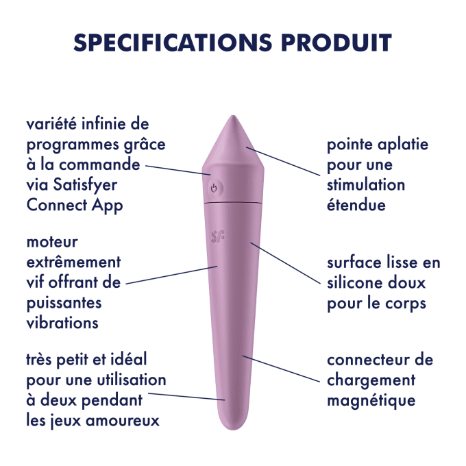 Stimulateur de clitoris Ultra Power Bullet 8 Satisfyer Lilas