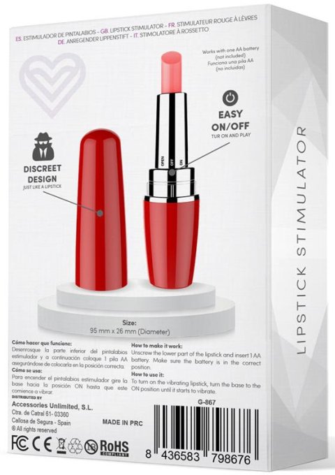 Stimulateur de clitoris Viblips 9.5 x 2.5cm Rouge