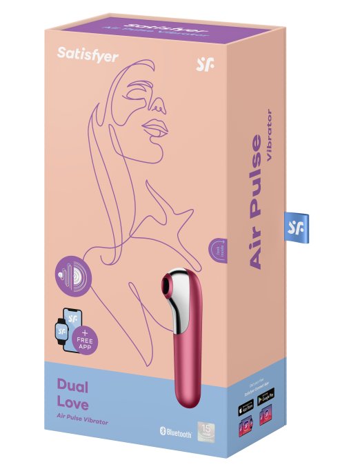 Stimulateur de clitoris + Vibromasseur Dual Love Rouge