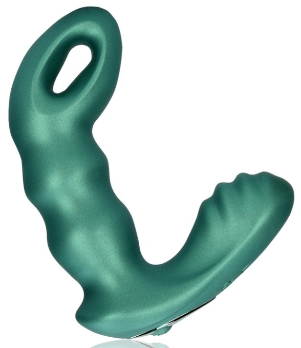 Stimulateur de prostate Beaded 10 x 3.5cm Vert métallisé