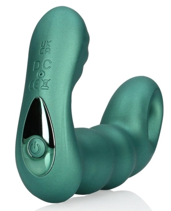 Stimulateur de prostate Beaded 10 x 3.5cm Vert métallisé