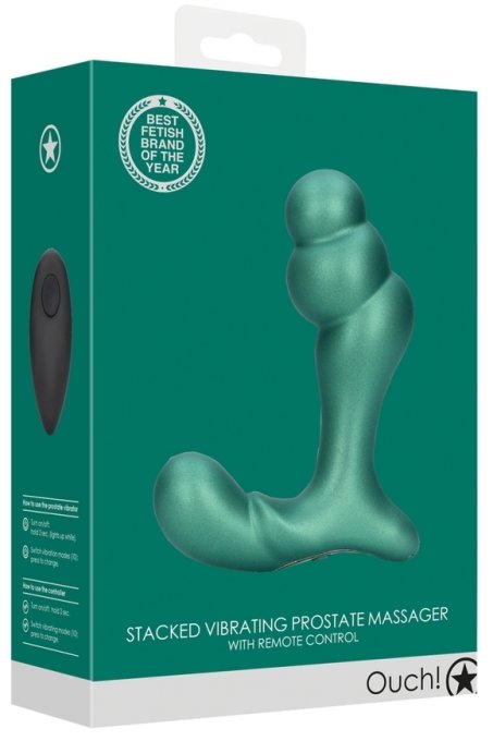 Stimulateur de prostate Stacked 10 x 3.6 cm Vert métallisé