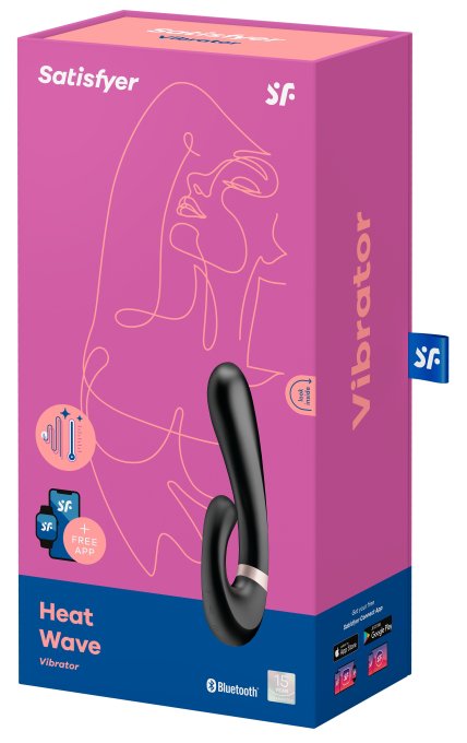 Stimulateur Point G connecté Heat Wave Satisfyer 14 x 3.5cm Noir