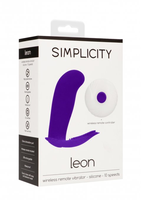 Stimulateur vibrant LEON 8.5 x 3cm Violet