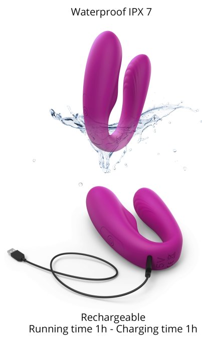 Stimulateur vibrant pour couple Match Up Love to Love Fuchsia